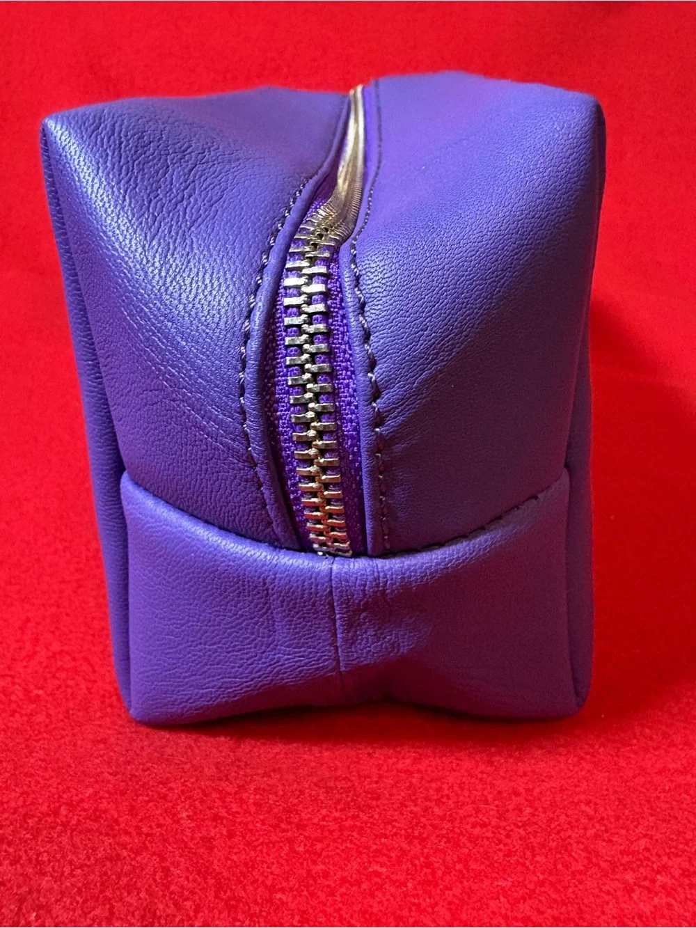 NWT Carnival Players Club Elite Purple Genuine Leather Cosmetic Travel Bag